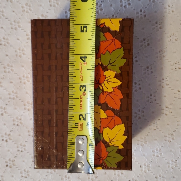 VTG Recipe Tin Rustic Farmhouse Fall Decor Leaf Orange Brown Yellow - Picture 9 of 15